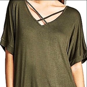 Crisscross Olive Top